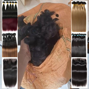 Cabello Virgen Indio Remy Guti Goli Sin Procesar Precio al por Mayor Producto 100% de Alta Calidad Trama Doble a Máquina Directo de la India - Product Image 1