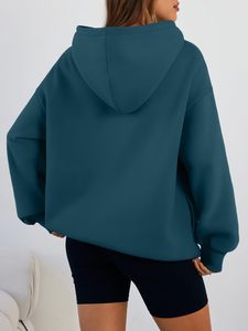 Sudadera con Capucha Oversize Cómoda y Suave para Uso Diario, Antiencogimiento, Deportiva, de Primera Clase, Ajustable, de Color Sólido para Mujer - Product Image 4