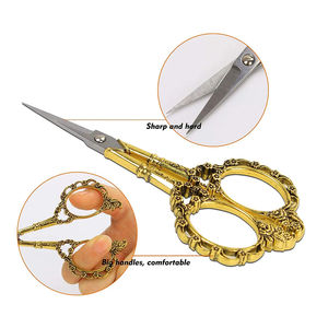 Tijeras de Bordado de Punta Fina de 4.5 Pulgadas, Chapadas en Oro, Tijeras de Costura Industriales con Mango de Acero Liso para Trabajos Artísticos - Product Image 5