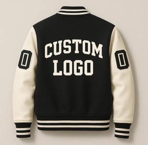 Blouson universitaire d'hiver en satin rouge à col montant, personnalisable avec nom et logo sur le devant, style Letterman Bomber - Product Image 5