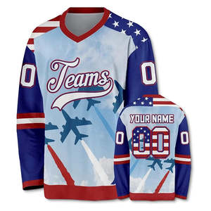 Uniforme de hockey sur glace respirant personnalisé avec impression par sublimation sans logo - Product Image 5