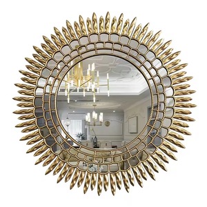 Luxury Gold <b>Round</b> Handmade Contemporary <b>Wall</b> <b>Mirror</b> with Modern Metal Frame Smooth Edge for Living Room Home Decor REHMAN CRAFT - Product Image 6