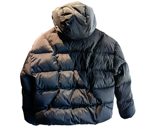 Blouson matelassé noir à capuche pour homme – Hiver, décontracté, fermeture éclair, rembourrage épais, coupe ample, coupe-vent, couleur unie, manches classiques - Product Image 4