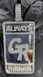 Colgante Personalizado de Plata 925 con Moissanita, Chapado en Rodio, Geométrico, con Letra o Nombre, para Hombre y Mujer - Product Image 6