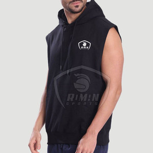 OEM Custom Logo <b>Plain</b> All Size Alliable Sleeveless <b>Plain</b> <b>Hoodie</b> Cotton Material Lightweight Sleeveless <b>Plain</b> <b>Hoodie</b> - Product Image 4
