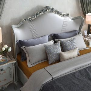 Oferta Especial: Juego de Dormitorio de Lujo Moderno y Clásico en Blanco Plateado, Cama Tapizada, Muebles Elegantes y Minimalistas para Hotel - Product Image 4