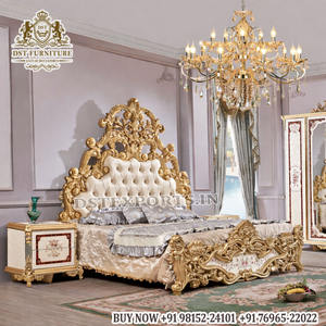 Juego de Dormitorio Estilo Palacio Real Indio con Tallado Intrincado, Juego de Cama Estilo Castillo Hecho a Medida, Juego de Dormitorio Real Regency Hecho a Mano en EE. UU. - Product Image 6