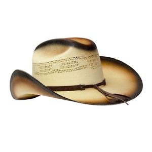 หมวกคาวบอยสไตล์วินเทจสองสีแบบทำเก่า  ปีกกว้าง ทำจากผ้าสักหลาด พร้อมแถบตกแต่งแบบมีหมุด - Product Image 3