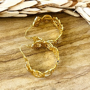 Nouvelle Arrivée Boucles d'Oreilles Créoles Sept Chakras Bijoux Bohèmes en Laiton pour Femme Plaqué Or 18 carats Design Géométrique Vente en Gros/OEM/ODM - Product Image 4