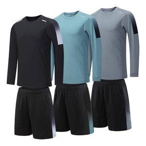 Conjunto Deportivo para Hombre, Camiseta y Pantalones Cortos con Degradado de Color, Cuello Redondo, Secado Rápido, Poliéster y Spandex, Ropa Deportiva de Verano - Product Image 6