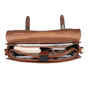 Elegant Stylish Genuine Leather Laptop <b>Messenger</b> Briefcase Vintage Travel <b>Bag</b> for <b>Men</b> with Fashion Notebooks - Product Image 4