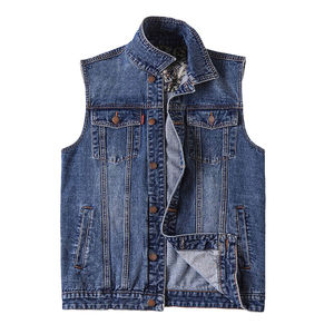 Nouveau gilet en jean pour homme, style décontracté, 100 % coton, sans manches, prix abordable, personnalisable - Product Image 2