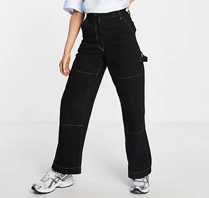 Pantalones Vaqueros Personalizados con Botones, Pantalones Vaqueros Transpirables para Mujer, Pantalones de Mezclilla de Algodón, Jeans OEM de Estilo Casual con Cierre de Cremallera en la Cintura - Product Image 6