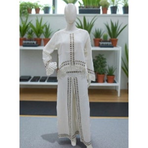 Blusa Casual de Algodón Tejido para Mujer, Cuello Redondo, Manga Larga, Estampado de Bloques, Bordado, Flecos, Diseños Personalizados ODM, Verano Invierno - Product Image 1