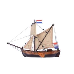 Maqueta de Barco de Madera Wijdschip, Artesanía Moderna Antigua, Embarcación Holandesa de Vela, Hecha a Mano, Grabada, Duradera, Decoración Náutica Independiente - Product Image 1
