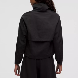 Chaqueta Utilitaria Negra para Mujer, Personalizada, Resistente al Viento, de Poliéster Tejido, Manga Larga, Cuello Alto, Cierre de Cremallera, Chaqueta Softshell de Otoño - Product Image 2