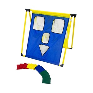 Objetivo de Tiro Plegable Portátil con Logotipo Personalizado, Alta Retención de Aire, 90x70cm, Plástico Sólido Amarillo y Azul, para Entrenamiento de Niños - Product Image 2