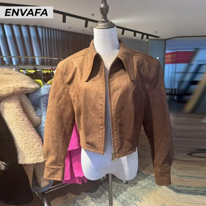 Chaqueta de Gamuza al por Mayor para Mujer, Chaqueta Corta de Gamuza Sintética Personalizada, Nueva, Informal y de Alta Calidad - Product Image 5