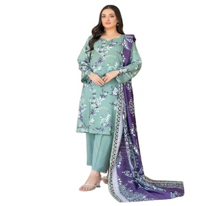 SEBAHAT Collection trois pièces broderie costumes pour femmes belle élégante Viscose indienne et pakistanaise tenue de fête - Product Image 1