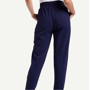 Women's High Waist Drawstring <b>Pants</b> Solid Color Loose Fit Casual Knitted Cotton Trousers With Pockets - Product Image 3