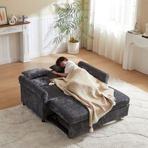 Divano Letto Moderno in Tessuto Chenille da 148 cm, con Schienale Regolabile e Design Classico, Grande Divano Imbottito Convertibile - Product Image 2