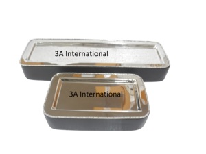 Ensemble de deux plateaux de service rectangulaires en métal, finition polie, design élégant pour usage résidentiel, plateau de service pour fruits, aliments et en-cas - Product Image 1