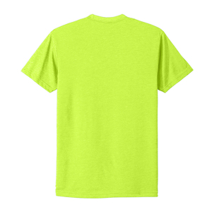 T-shirt à manches courtes vert néon pour homme, col rond, logo personnalisé imprimé, jersey décontracté en coton, coupe classique, design avant fluorescent - Product Image 2