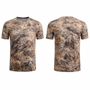 Chemise de chasse à manches courtes pour homme, camouflage, respirante, polyester, haut d'été pour l'extérieur - Product Image 1