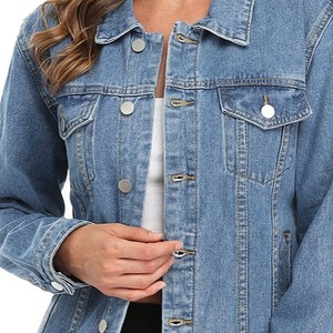 <b>Ladies</b> Denim <b>Jacket</b> Classic Fit Cotton <b>Jean</b> Outerwear Comfortable Casual Clothing Wholesale Factory Denim <b>Jacket</b> High Quality - Product Image 4