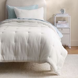 Ensemble de housse de couette matelassée en polyester blanc respirant, hiver, hypoallergénique, lavable en machine, taille double - Product Image 4