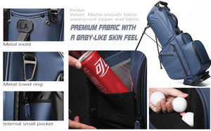 Sac de golf professionnel noir discret avec fermetures éclair étanches et séparateurs de clubs multi-positions pour les professionnels - Product Image 4