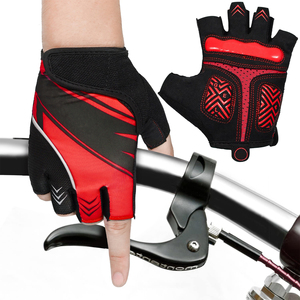 Gants de cyclisme demi-doigts avec protection en silicone sur la paume, maille respirante, sangle de poignet réglable, unisexe, pour l'été et le fitness - Product Image 1