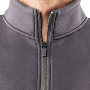 Men's Charcoal Gray Quarter Zip Pullover Sweatshirt Lightweight Fitness Training Top Long Sleeve Activewear Sportswear Wear - Product Image 4