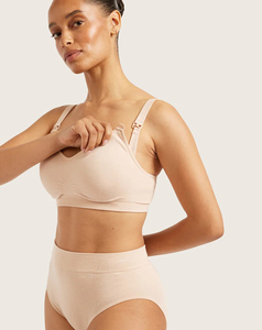 Soutien-gorge de sport sans fil léger pour femme, col en V, pour la maternité, rose clair uni, séchage rapide, collection 2026 – Vente en gros - Product Image 4