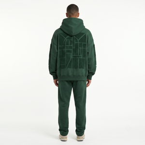 Sweat à capuche oversize en molleton de coton 280 g/m² avec patch en chenille, fermeture éclair intégrale, coupe ample, streetwear premium, XS, fabricant OEM - Product Image 2