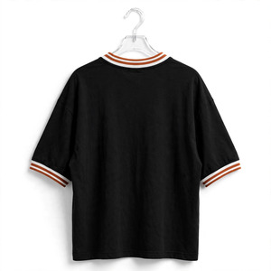 Camiseta de Hombre con Cuello Redondo y Manga Raglán Extra Grande, Color Personalizado, Ribete Frontal en Contraste, Tejido de Punto, Color Sólido, 100% Algodón, Corte Regular - Product Image 3