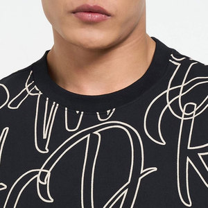 Camiseta Negra de Manga Corta con Cuello Redondo para Hombre, Corte Regular, Informal, con Estampado de Letras, de Algodón Jersey, Camisetas Estampadas para Hombre - Product Image 6