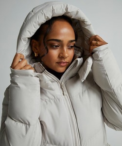Women's Quilted Hooded <b>Jacket</b> <b>Short</b> Length Full <b>Sleeve</b> Zipper Closure Solid Color Winter Warm Coat Women Cropped Quilted <b>Jacket</b> - Product Image 4