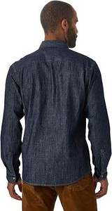 Camisas de Mezclilla para Hombre de Primera Calidad, Color Azul, Manga Larga, Elásticas, Corte Ajustado, Bolsillos en el Pecho, Secado Rápido, Ecológicas - Product Image 2