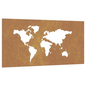 41.3 \ "x 21.7 \" Patio Décoration Murale Corten Steel World Map Design Unique Outdoor Map Art - Product Image 2