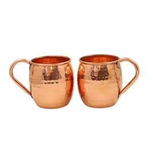 Hot Selling Premium Handcrafted Pure Copper Moscow Mule <b>Mug</b> <b>Set</b> Hammered Finish Solid Copper Beer <b>Mug</b> for Cocktails and Barware - Product Image 1