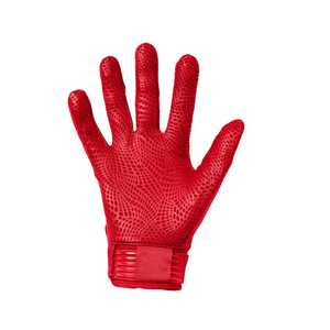 Full Finger Leather Baseball Gloves Pitcher Position Closed Web <b>Red</b> Non-Slip Hook Loop Closure Adults Right Handed All Seasons - Product Image 3
