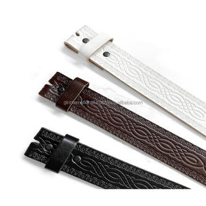 Cinturón de herramientas de cuero de vaca de grano completo de una pieza para vaquero en tres colores vibrantes con cierre de botón a presión - Product Image 5