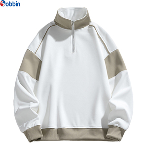 Sudadera con capucha unisex de forro polar extragrande, diseño personalizable, con bloques de color, cremallera de 1/4, transpirable y de alta calidad. - Product Image 1