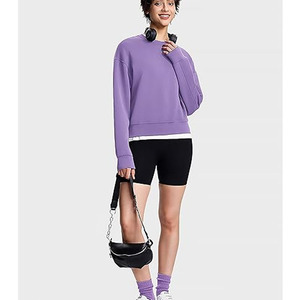 Sudadera personalizada de manga larga, suave y cálida, con cuello redondo, orificios para los pulgares y forro polar. - Product Image 6