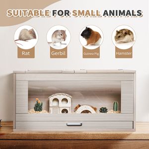 Gabbia per criceti con mobiletto indipendente, casetta per ratti, cincillà, porcellini d'India, ponte per gabbie per animali domestici di piccola taglia - Product Image 3