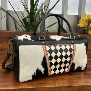 กระเป๋าเดินทางทรงดัฟเฟิลหนังวัวแท้สำหรับทุกเพศ, กระเป๋าใส่ของได้เยอะอุปกรณ์ทำมือออกแบบได้ตามต้องการ - Product Image 4