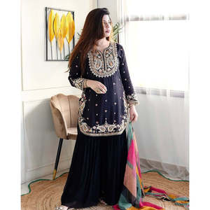Conjunto de Top, Pantalón y Dupatta para Fiesta, Hermoso para Mujer - Product Image 2
