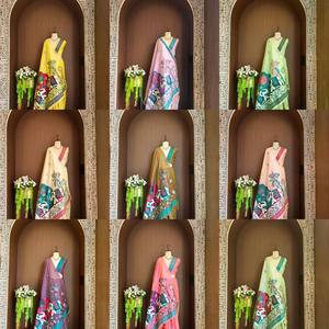 Sari en coton MUGA à motif floral avec bordure Zari, robe longue traditionnelle indienne/pakistanaise pour femme, sans plis, idéale pour les mariages et les fêtes - Product Image 6