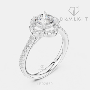 Bague de fiançailles en or blanc 14 carats avec diamant de laboratoire certifié IGI, taille ronde 0,93 carat, bijou raffiné, cadeau d'anniversaire - Product Image 2